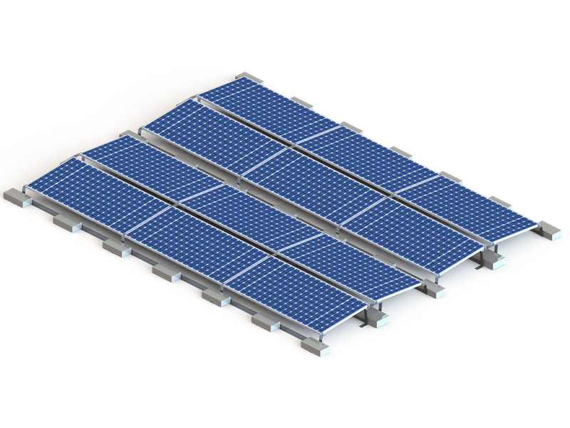 Sistema de suporte compacto para telhado plano solar