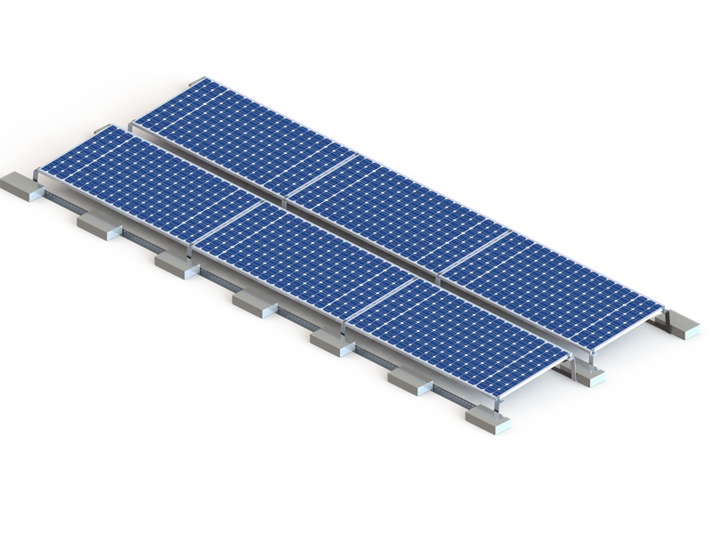 Sistema de suporte compacto para telhado plano solar