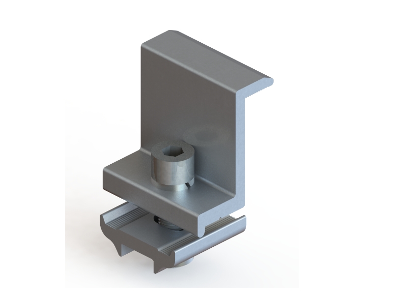 Braçadeira final de alumínio para montagem solar de fácil instalação