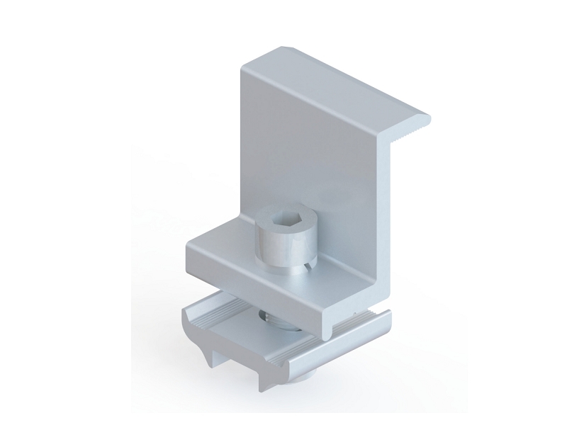 Braçadeira final de alumínio para montagem solar de fácil instalação